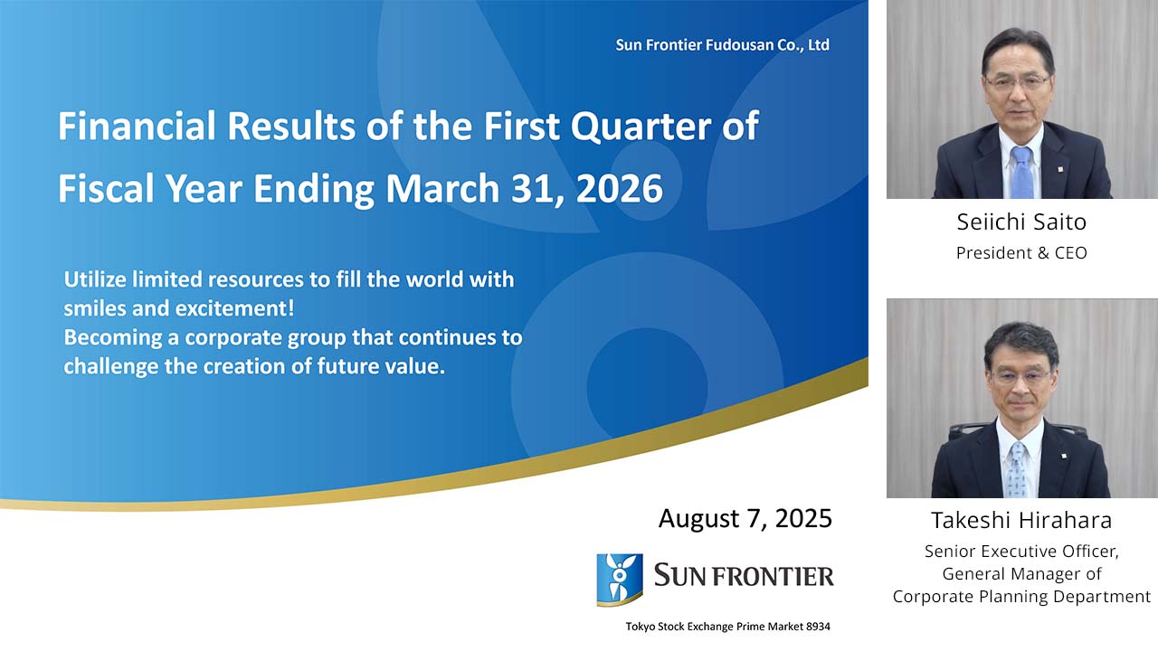 Overview of the Results for FY2026/3 1Q